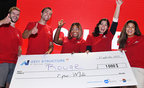 L'équipe rouge a remporté le 1er prix du Défi Structure-Al 2023. Photo : AluQuébec