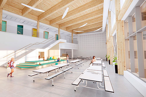 L'école primaire de Charlesbourg. Crédit : BRIGAD architecture + Coarchitecture 