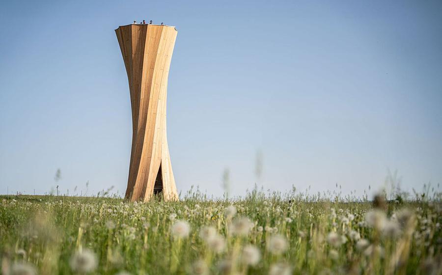 La Wangen Tower élève les sommets de la construction en bois. Crédits : ICD-ITKE-IntCDC-University of Stuttgart, Nina Baisch et  Christoph Morlok