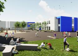 Une école primaire durable est à voir le jour à Drummondville. Image : Espace Vital Architecture