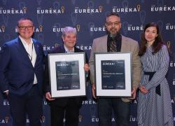 De gauche à droite : Alain Culis (ACAL System); Miguel Vaillancourt (Construction Éco-bâtiment); et Isabelle Côté (Écotech Québec). Crédit : Écotech Québec