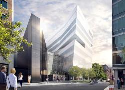 L'édifice Hélène-Desmarais, de HEC Montréal, s'est distingué lors du gala des Prix d'excellence de l'American Concrete Institute (ACI) section du Québec et de l'est de l'Ontario.  Image : Provencher_Roy