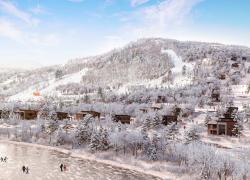 Les chalets LEED du domaine Oxygen Saint-Côme. Crédit : Oxygen Saint-Côme. 