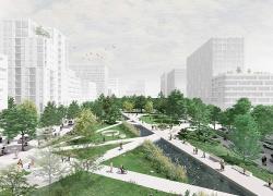 Le centre commercial Place Versailles sera complètement transformé au cours des prochaines années en un quartier mixte écoresponsable. Crédit : Provencher_Roy