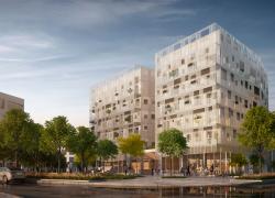 L’immeuble de l’écoquartier Angus de l’UTILE comportera 122 logements étudiants abordables - Image : ADHOC Architectes